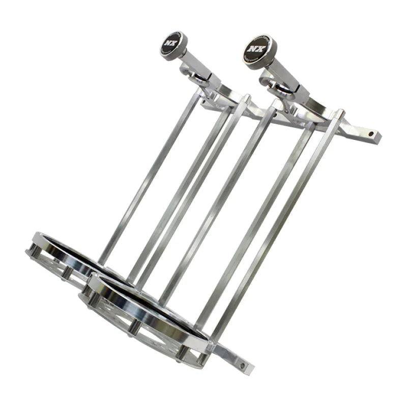 Nitrous Express Stand up Dual Billet Bottle Bracket for 10lb Bottle (Flat Mount) - Side View