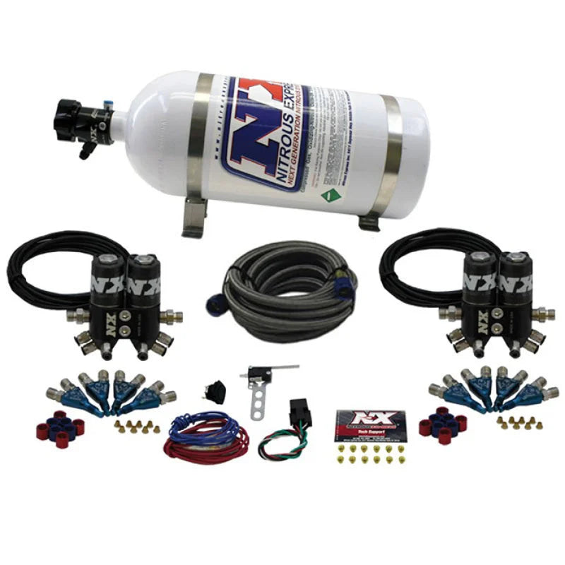 Nitrous Express Street Shark Gas 4 Solenoids Nitrous Kit (100-150-250HP) w/10lb Bottle - Main Product View
