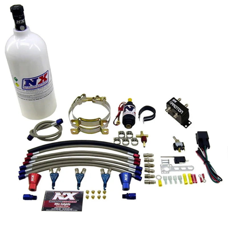 Nitrous Express Three Cyl Proton Nitrous Kit w/1.0lb Bottle - Side View