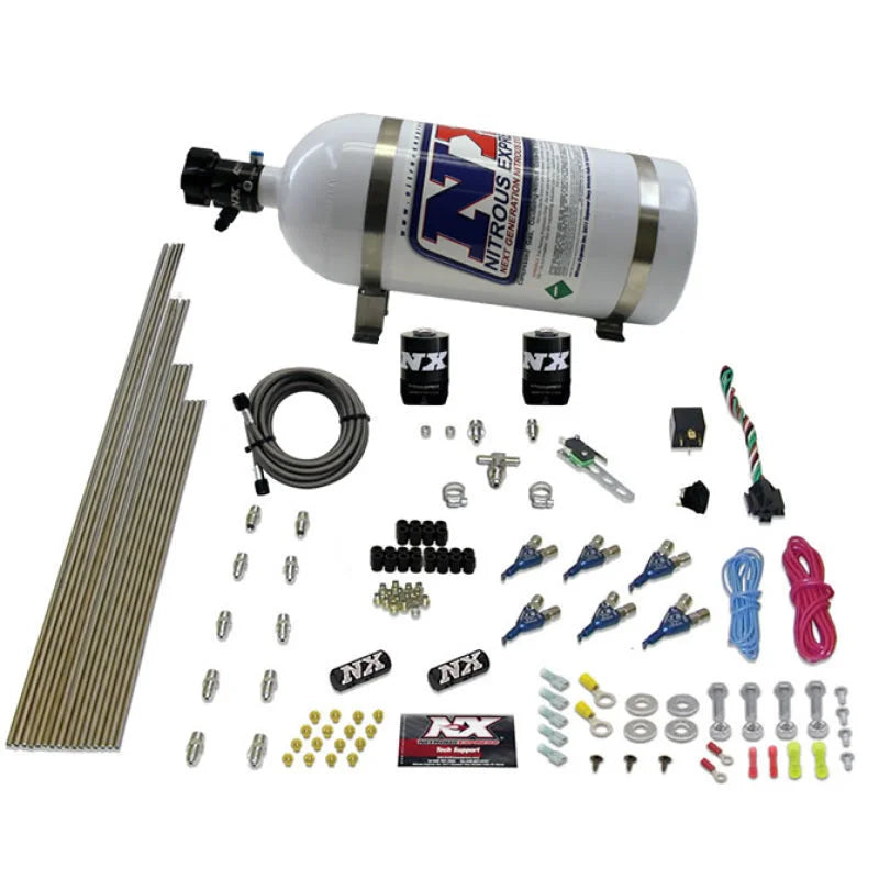 Nitrous Express V6AN Gasoline EFI Nitrous Kit (150-375HP) w/10lb Bottle - Side View