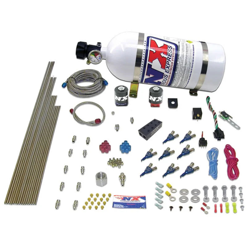 Nitrous Express V8AN Gasoline EFI Nitrous Kit (100-500HP) w/15lb Bottle - Side View
