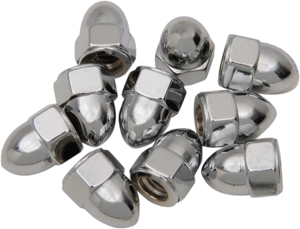 Nut - Acorn - Chrome - 1/4"-20 DragSpecialties MPB103 - Main Product View