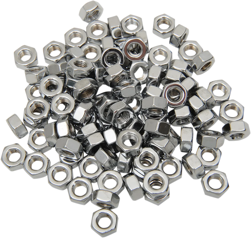 Nut - Hex - 1/4"-28 - Chrome DragSpecialties MPB165 - Side View