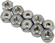 Load image into Gallery viewer, Nuts - Nylon - Chrome - 3/8"-24 DragSpecialties MPB278 - Side View