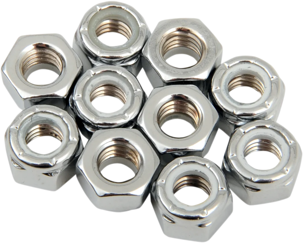 Nuts - Nylon - Chrome - 5/16"-18 DragSpecialties MPB275 - Main Product View