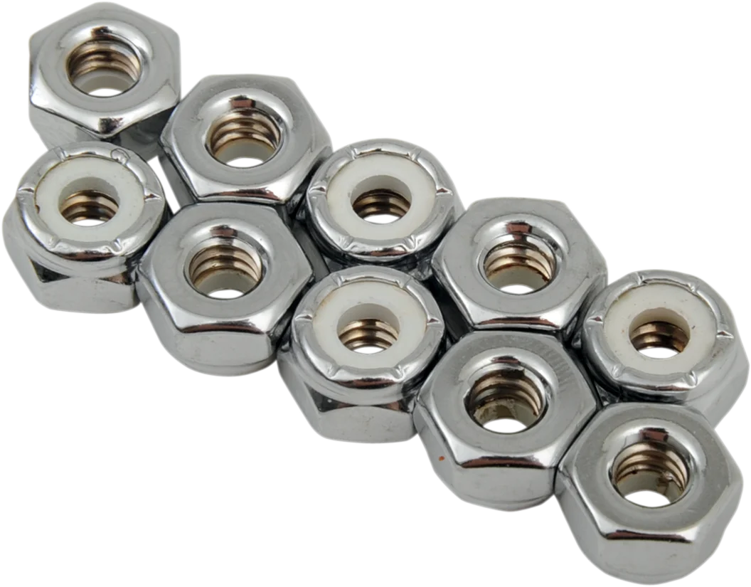 Nuts - Nylon - Chrome - 5/8"-18 DragSpecialties MPB281 - Side View