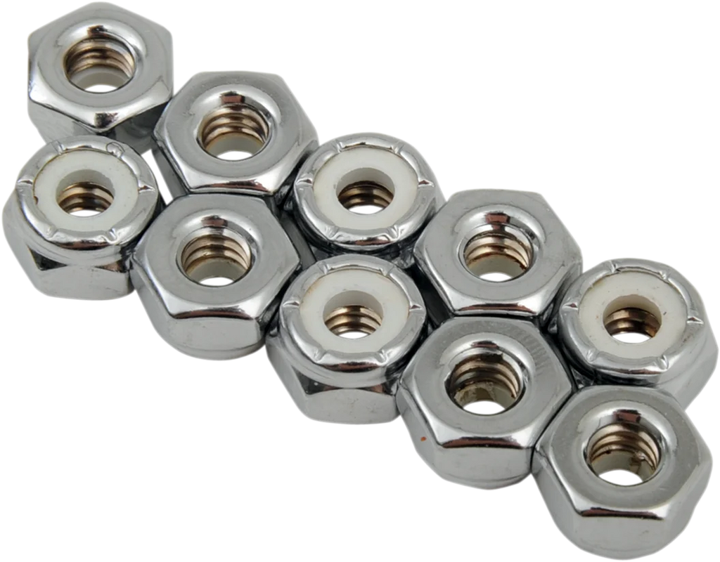 Nuts - Nylon - Chrome - 5/8"-18 DragSpecialties MPB281 - Side View