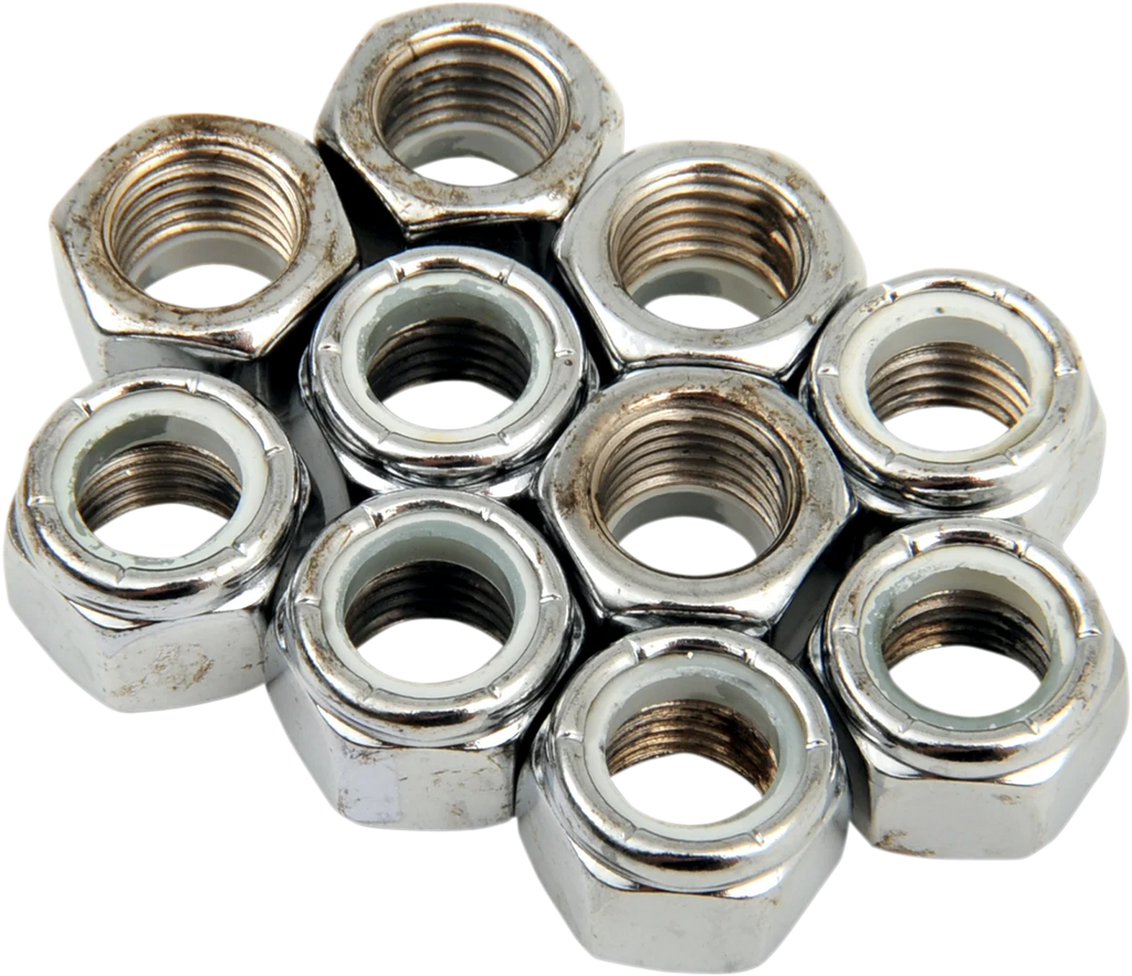 Nuts - Nylon - Chrome - 7/16"-20 DragSpecialties MPB280 - Main Product View