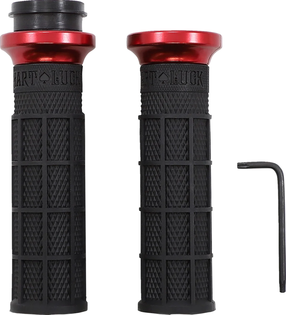 ODI Grips Grips - Hart Luck - TBW - Black/Red V31HTW-BB-R - Main Product View