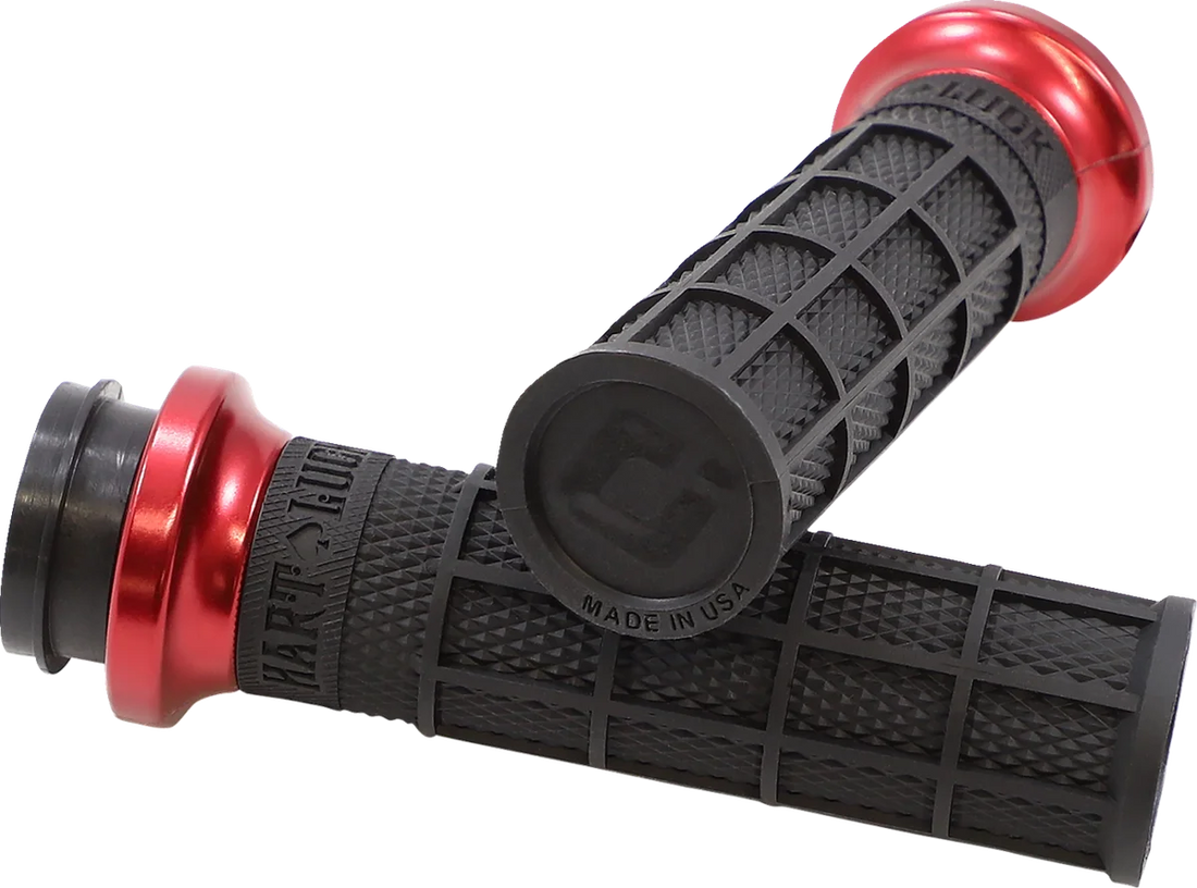 ODI Grips Grips - Hart Luck - TBW - Black/Red V31HTW-BB-R - Side View