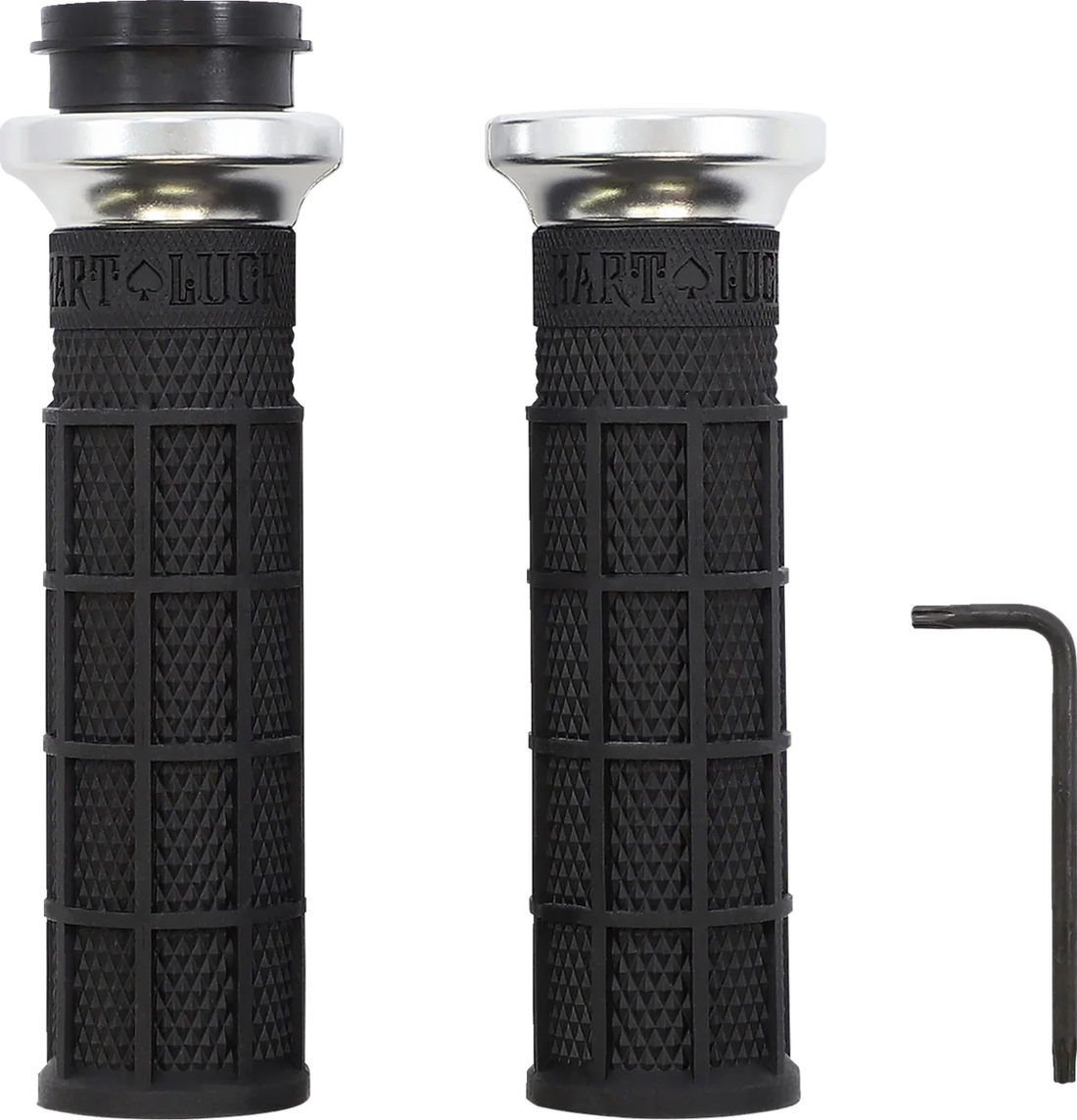 ODI Grips Grips - Hart Luck - TBW - Black/Silver V31HTW-BB-S - Back View