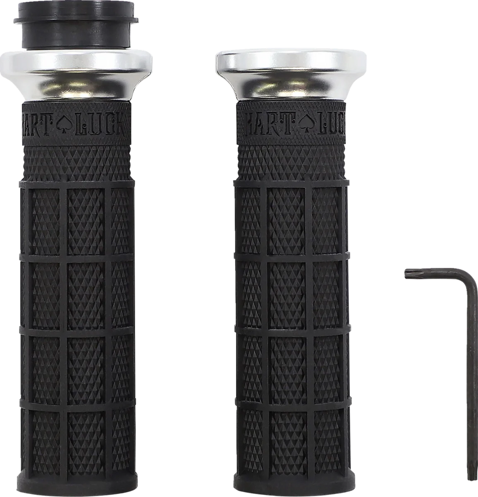 ODI Grips Grips - Hart Luck - TBW - Black/Silver V31HTW-BB-S - Back View