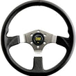 Load image into Gallery viewer, OMP Asso Flat Steering Wheel w/ 3 Steel Spokes (350mm) - Large Leather (Black)