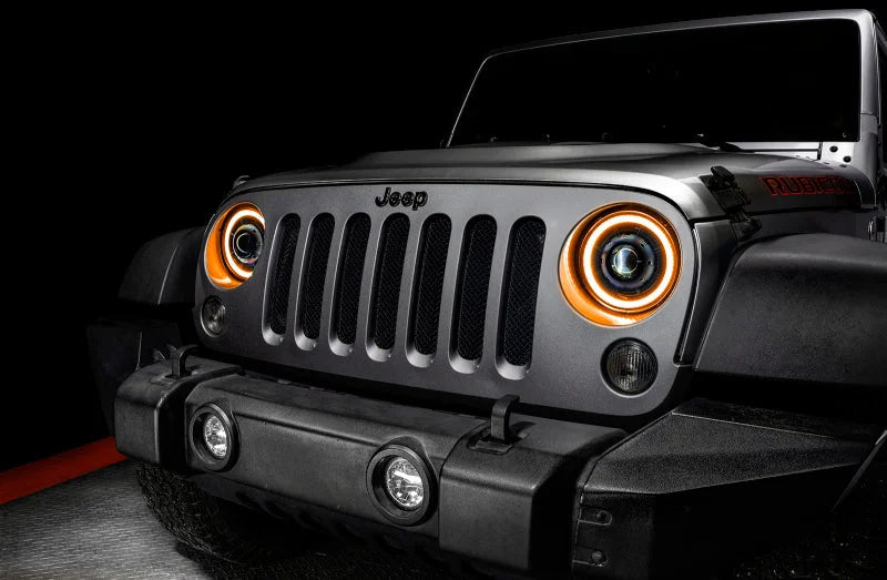 ORACLE Lighting 0718 Jeep Wrangler JK Oculus 7in Switchback Bi-LED Projector Headlights - Back View