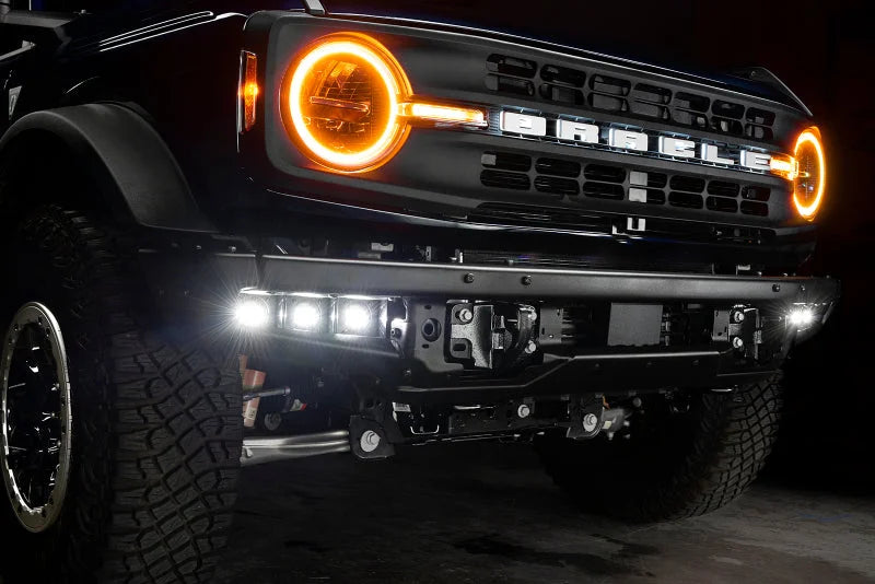 ORACLE Lighting 21-22 Ford Bronco Triple LED Fog Light Kit for Steel Bumper - White - Installation View