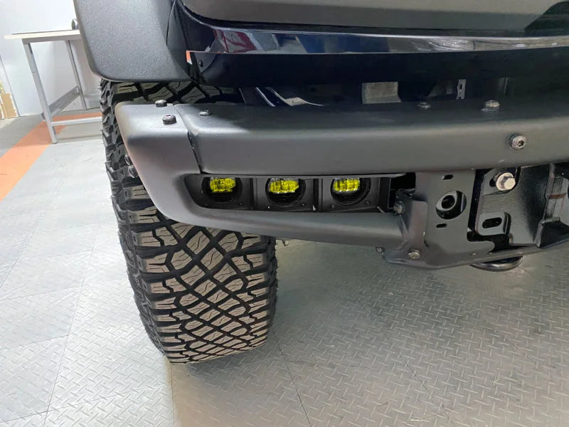 ORACLE Lighting 21-22 Ford Bronco Triple LED Fog Light Kit for Steel Bumper - Yellow - Back View