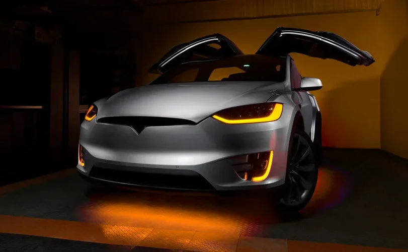 ORACLE Lighting 16-21 Tesla Model X Dynamic ColorSHIFT Headlight & Fog Light DRL Kit - Back View