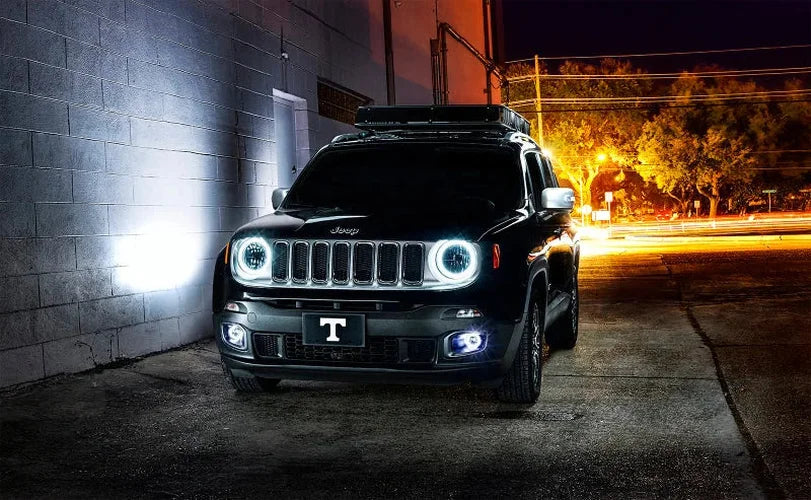 Oracle Jeep Renegade 15-20 Halo Kit - ColorSHIFT w/ Simple Controller - Side View