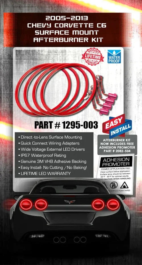 Oracle Chevy Corvette C6 05-13 LED Waterproof Afterburner Kit - Red - Additional View 8