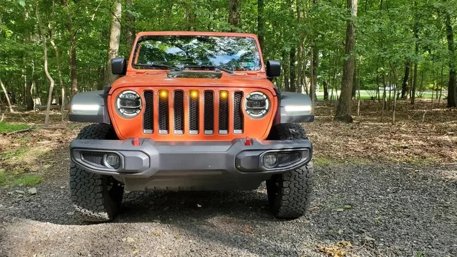 Oracle Pre-Runner Style LED Grille Kit for Jeep Gladiator JT - Amber - Side View