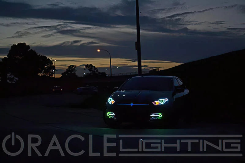 ORACLE Lighting Surface Mount LED Projector Fog Light Halo Kit - Red fits 2013-2016 Dodge DART - Back View