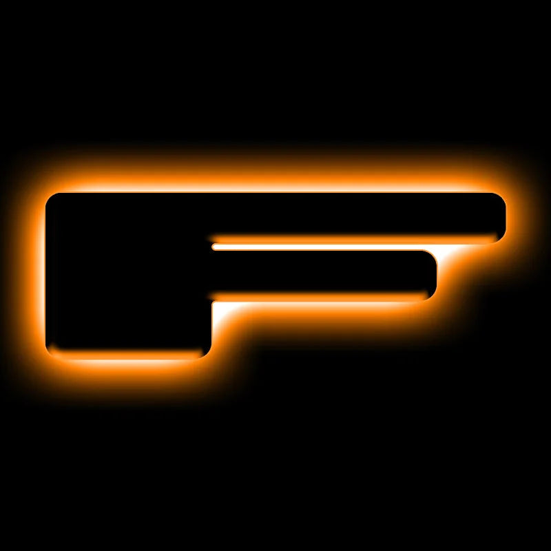 ORACLE Lighting Universal Illuminated LED Letter Badges - Matte Blk Surface Finish - F - Main Product View