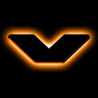 Load image into Gallery viewer, ORACLE Lighting Universal Illuminated LED Letter Badges - Matte Blk Surface Finish - V - Main Product View