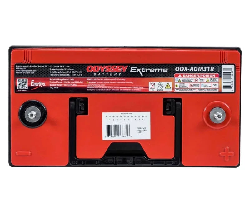 Odyssey Battery Auto/Truck/Heavy Duty & Commercial Extreme AGM Battery (31R-PC2150S) - Detail View