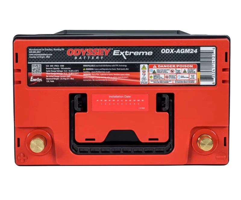 Odyssey Battery Auto/Truck/Heavy Duty & Commercial Extreme AGM Battery (NSB-AGM24) - Side View