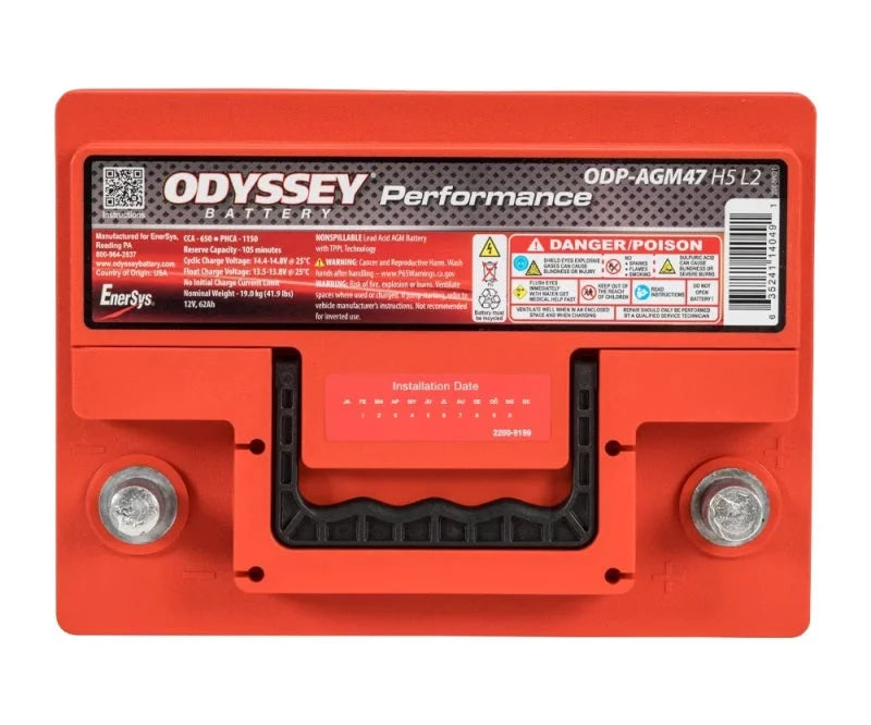 Odyssey Battery Auto/Truck/Heavy Duty & Commercial Performance AGM Battery (47-650) - Side View