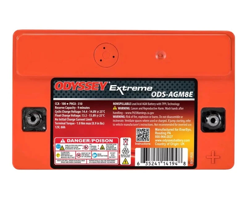 Odyssey Battery Powersport Extreme AGM Battery (PC310) - Side View