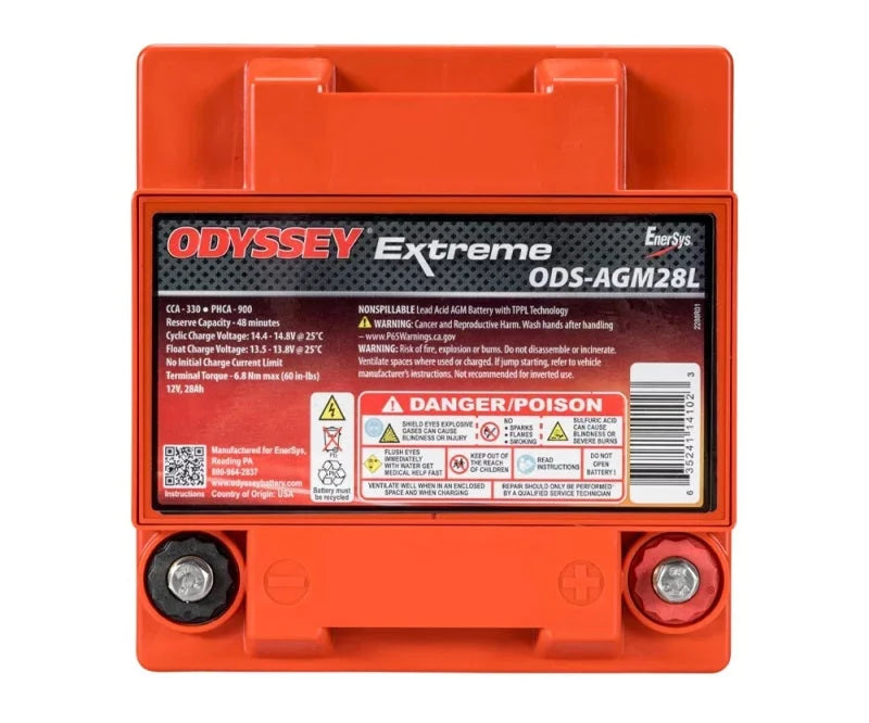 Odyssey Battery Powersport Extreme AGM Battery (PC925) - Side View