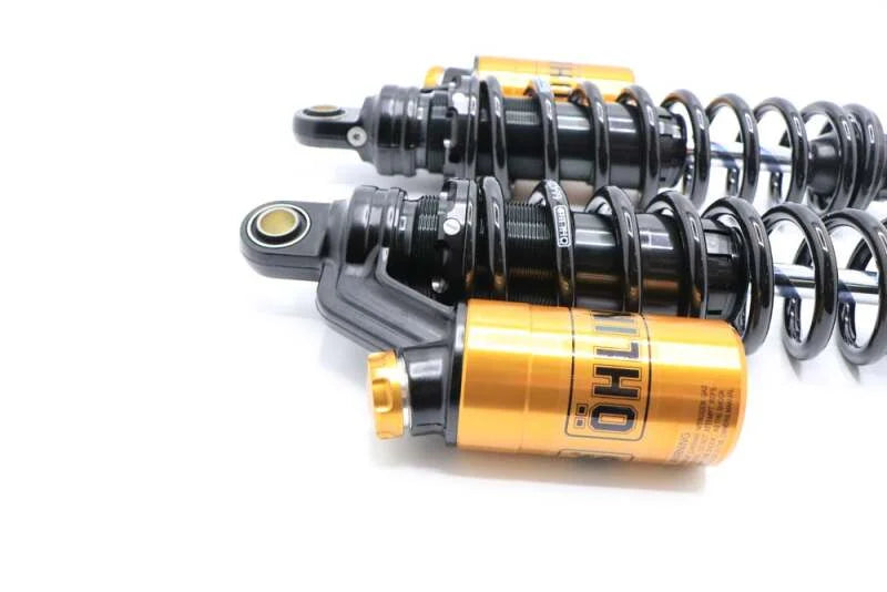 Ohlins STX 36 Blackline Shock Absorber w/ Gold Accents fits 1991-2017 Harley-Davidson Dyna FXD - Side View