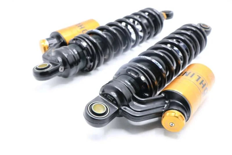 Ohlins STX 36 Blackline Shock Absorber w/ Gold Accents fits 1991-2017 Harley-Davidson Dyna FXD - Installation View
