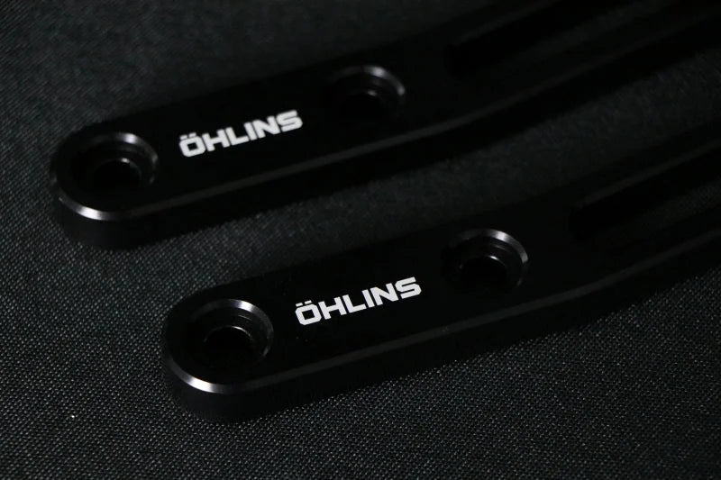 Ohlins STX 36 Twin Blackline 12in Blk Reservoir Shocks - Standard Springs fits 2014-2026 Harley FL Touring - Side View