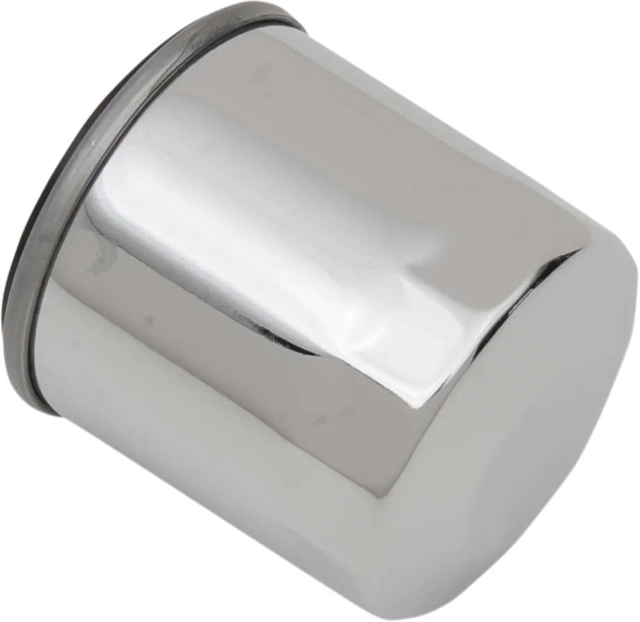 Oil Filter - Chrome - Indian DragSpecialties T14-0025C - Side View