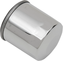Load image into Gallery viewer, Oil Filter - Chrome - Indian DragSpecialties T14-0025C - Side View
