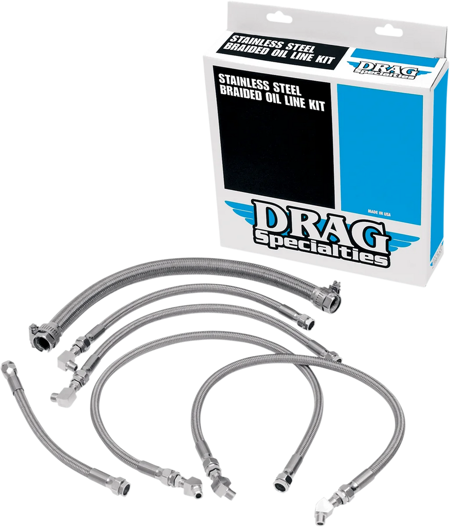 Oil Line Kit - Stainless Steel - Softail DragSpecialties 606001 - Main Product View