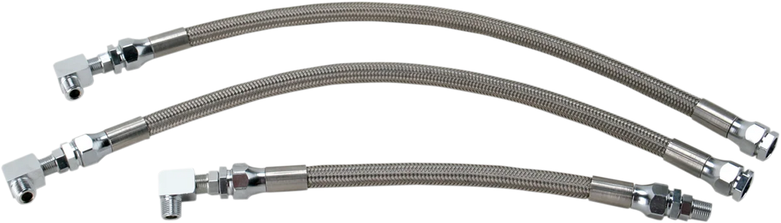 Oil Line Kit - Stainless Steel - Sportster DragSpecialties 606007 - Side View