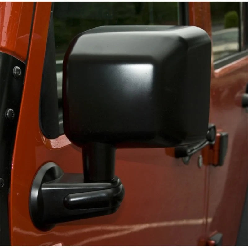 Omix Door Mirror Black LH- 07-18 Jeep Wrangler JK - Side View