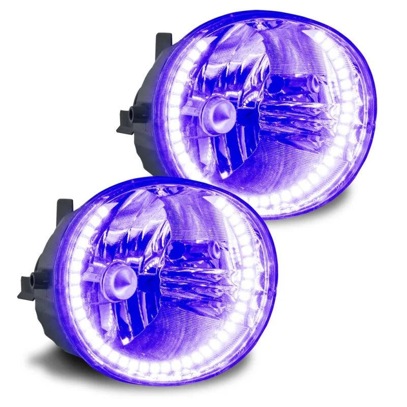 Oracle 06-09 Toyota 4-Runner LED Fog Light Halo Kit - UV/Purple - Side View