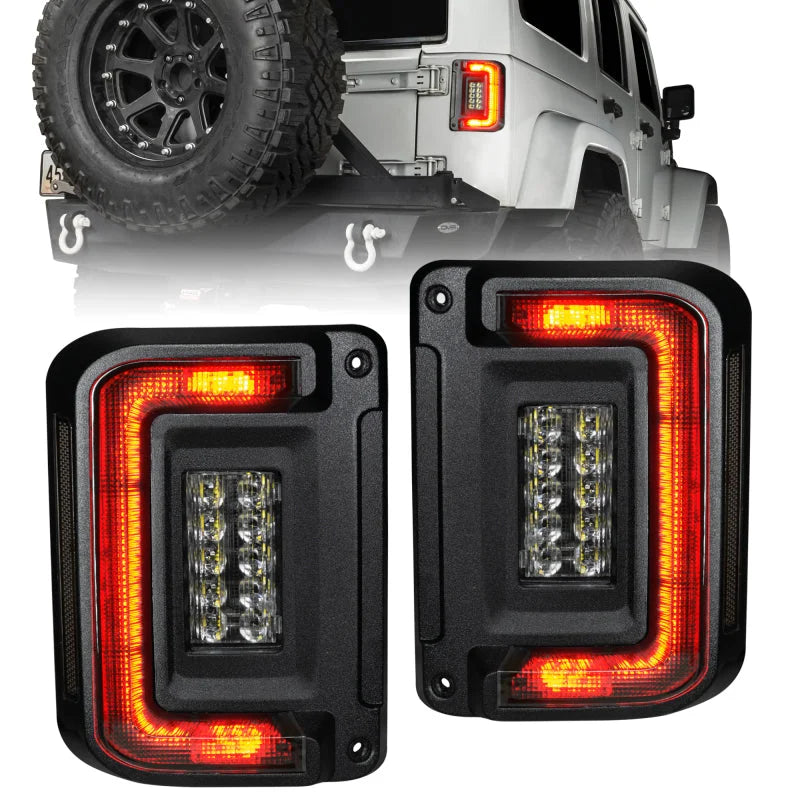 Oracle 07-17 Jeep Wrangler JK Flush Mount LED Tail Lights - Tinted - Main Product View
