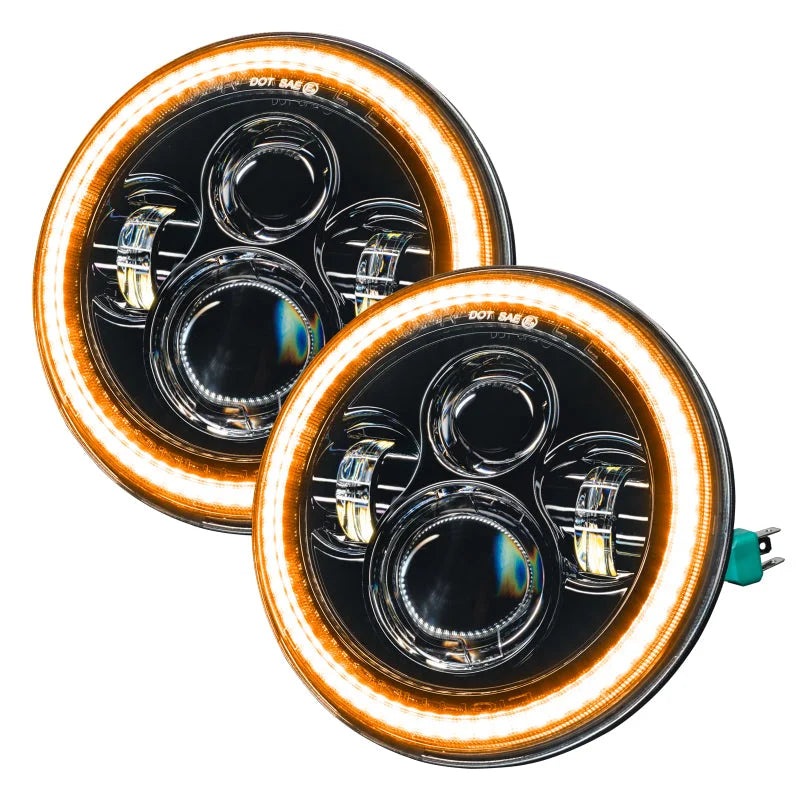 Oracle 07-18 Jeep Wrangler JK Switchback LED Halo Headlights - Amber/White - Switchback - Additional View 8