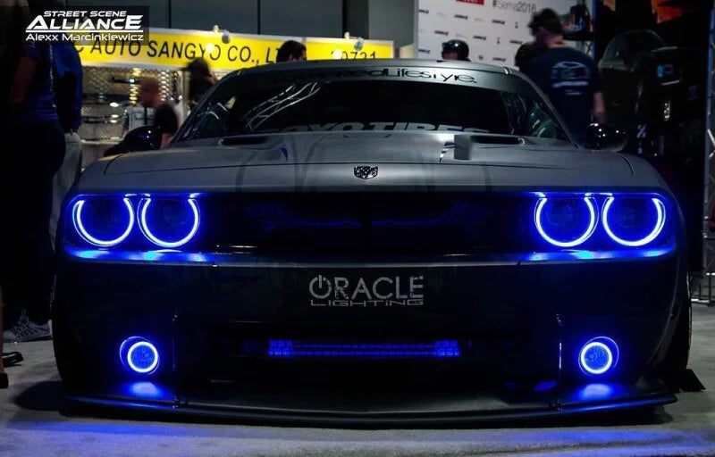 Oracle 08-14 Dodge Challenger Dynamic Surface Mount Headlight Halo Kit - - Dynamic - Side View