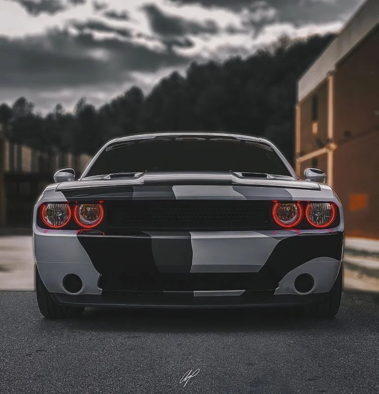 Oracle 08-14 Dodge Challenger Dynamic Surface Mount Headlight Halo Kit - - Dynamic - Back View
