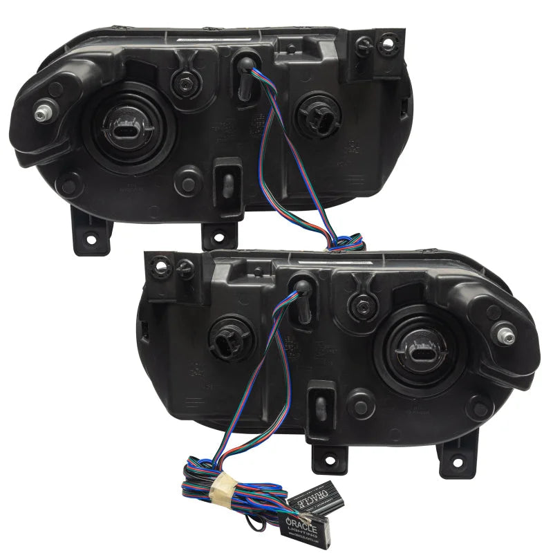Oracle 08-14 Dodge Challenger SMD HL (Non-HID) - ColorSHIFT w/o Controller - Back View