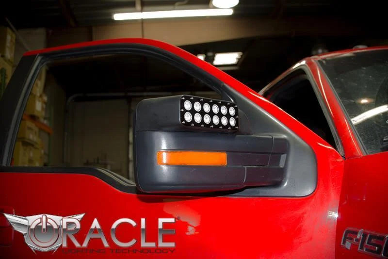 Oracle 09-14 Ford F150/Raptor Off-Road Mirrors - 6000K - Back View