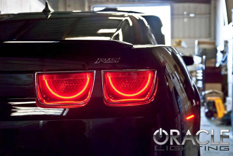 Oracle 10-13 Chevrolet Camaro LED Afterburner Tail Light Halo Kit - Red - Installation View
