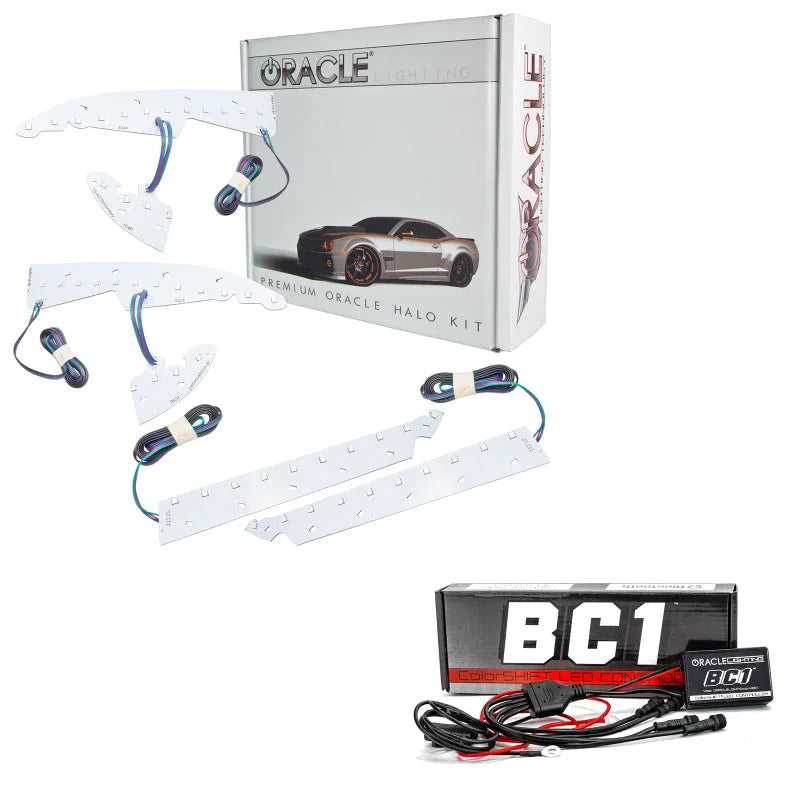 Oracle 14-15 GMC Sierra Headlight DRL Upgrade Kit - ColorSHIFT w/ BC1 Controller - Back View