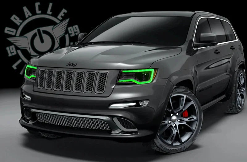 Oracle 1421 Jeep Grand Cherokee Dynamic Headlight DRL Upgrade Kit  ColorSHIFT Dynamic - Installation View
